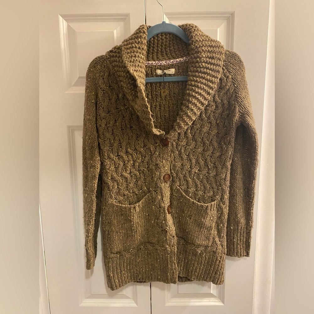 Isabella Sinclair Sweater Womens XS Cardigan Button Up Pockets Wool Alpaca Blend